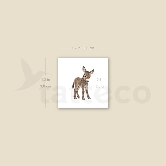 Baby Donkey Temporary Tattoo - Set of 3