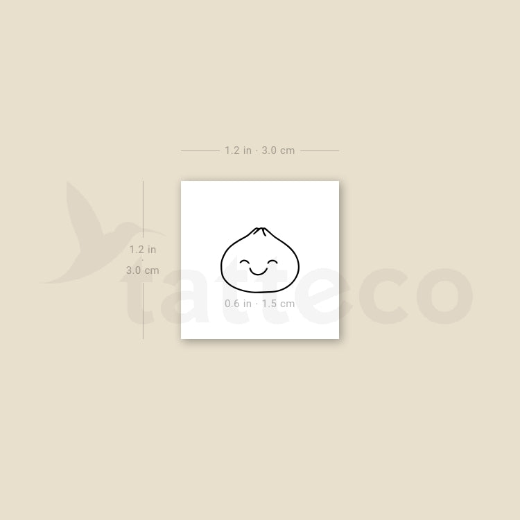 Tatuaje temporal de bola de masa sonriente - Juego de 3
