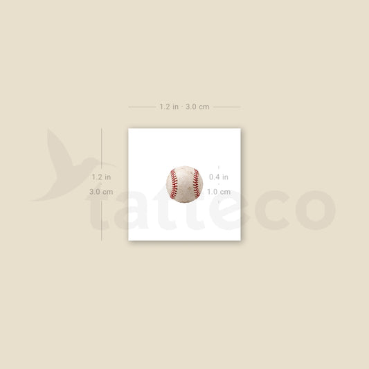 Baseball Ball Temporary Tattoo - Set of 3