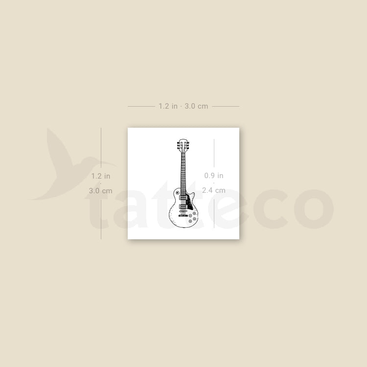 Electric Guitar Temporary Tattoo - Set of 3