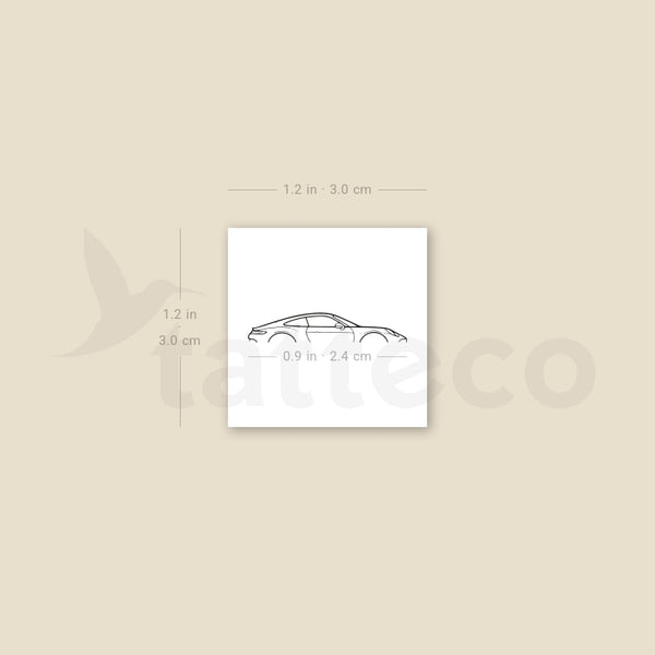 Little Porsche 911 Gt3 Touring Temporary Tattoo - Set of 3