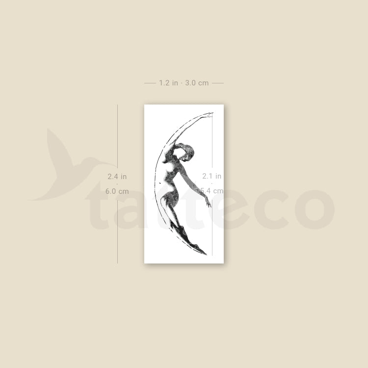 Crescent Lady Temporary Tattoo - Set of 3