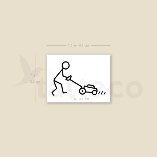 Lawn Mower Temporary Tattoo - Set of 3