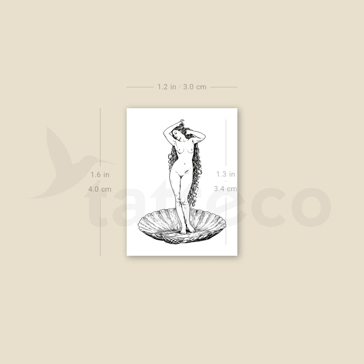 Venus By Bouguereau Temporary Tattoo - Set of 3
