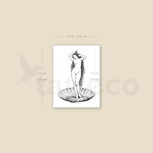 Venus By Bouguereau Temporary Tattoo - Set of 3