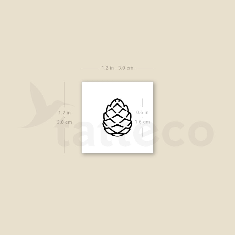 Tiny Pinecone Temporary Tattoo - Set of 3