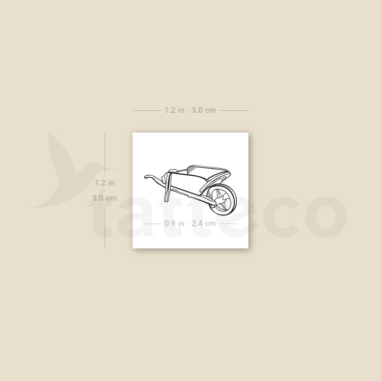 Wheelbarrow Temporary Tattoo - Set of 3