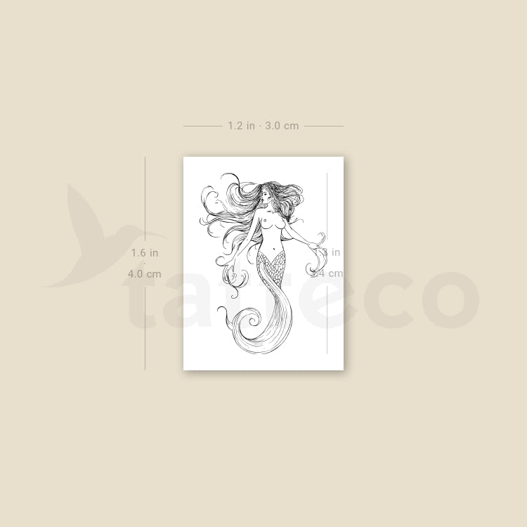 Mermaid Temporary Tattoo - Set of 3