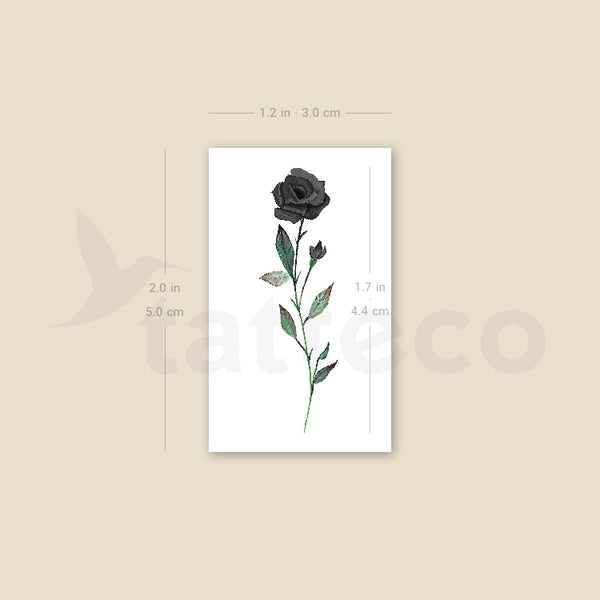 Black Rose By Lena Fedchenko Temporary Tattoo - Set of 3