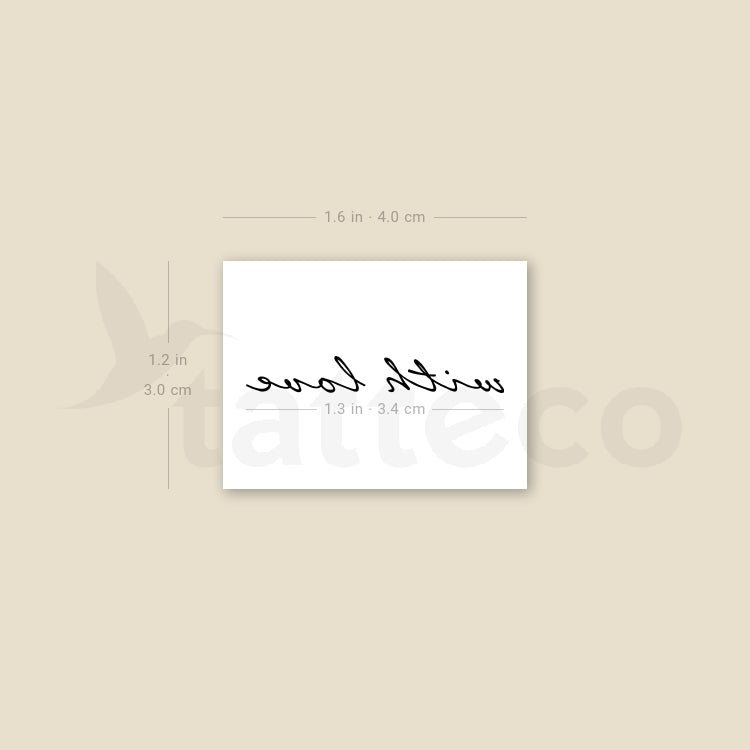 With Love Temporary Tattoo - Set of 3