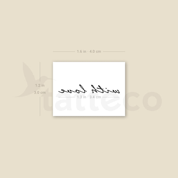 With Love Temporary Tattoo - Set of 3