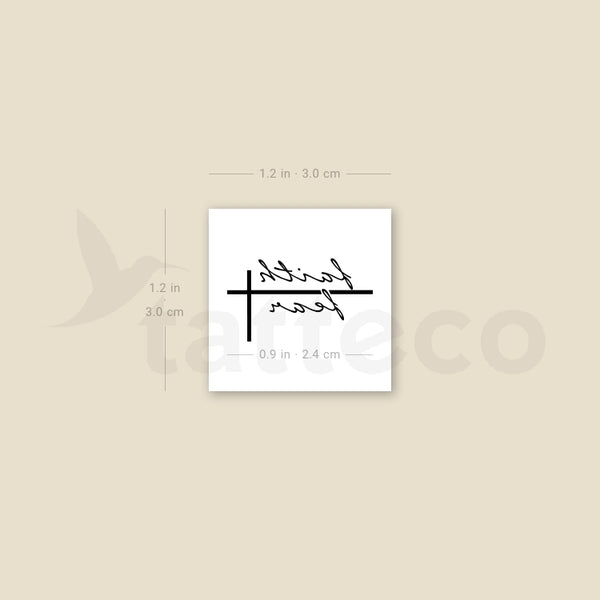 Small Faith Over Fear Temporary Tattoo - Set of 3