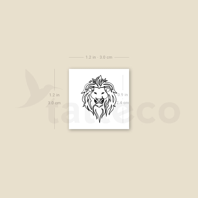 Lion Portrait Temporary Tattoo - Set of 3