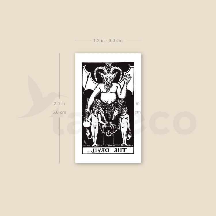 Small The Devil Tarot Card Temporary Tattoo - Set of 3