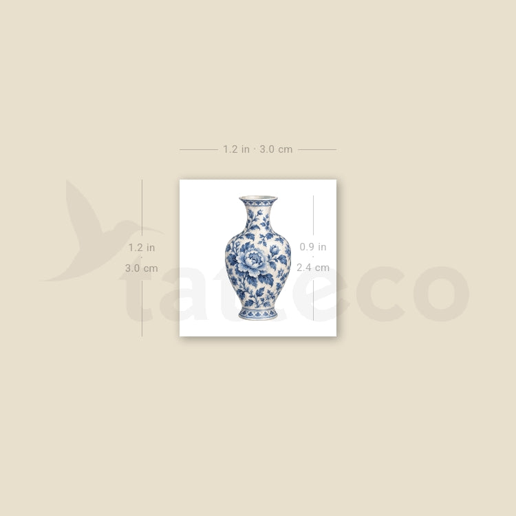 Chinese Porcelain Vase Temporary Tattoo - Set of 3