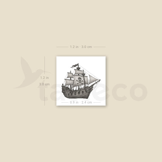 Pirate Ship Temporary Tattoo - Set of 3