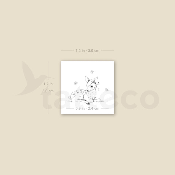 Little Fawn By Stefano Mazza Temporary Tattoo - Set of 3