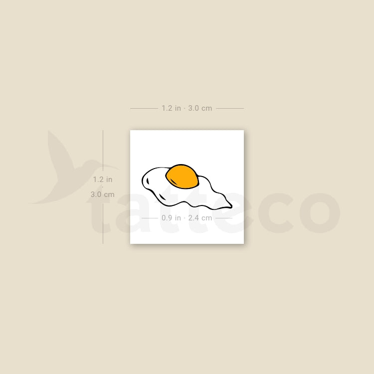Tatuaje temporal de huevo frito a color (juego de 3)
