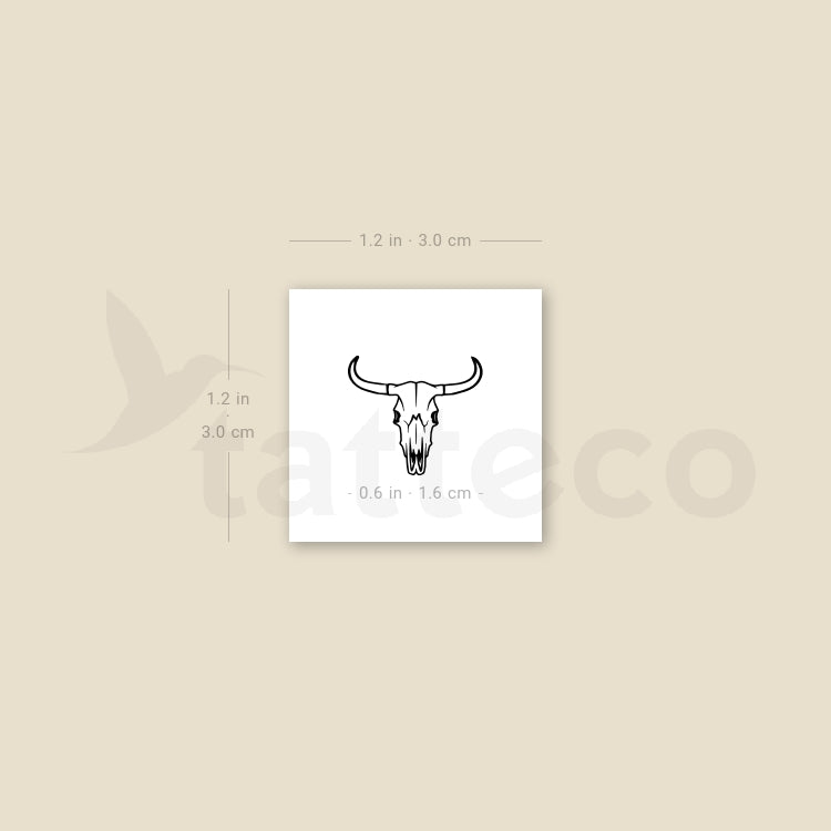 Tatuaje temporal de calavera de vaca (juego de 3)