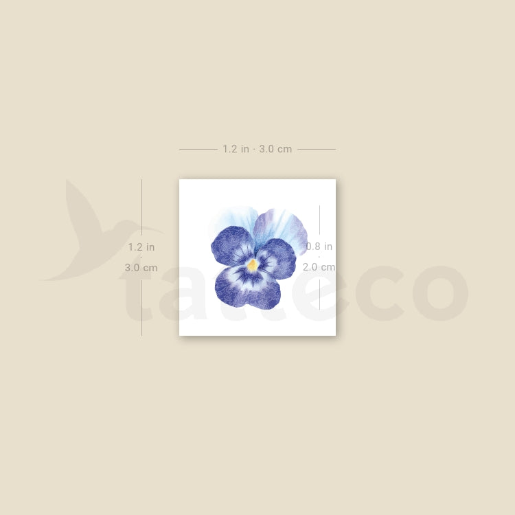 Tatuaje temporal de pensamiento azul - Juego de 3