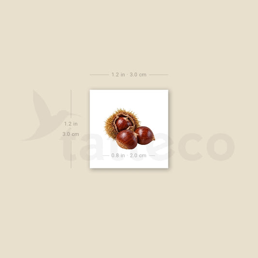 Chestnuts Temporary Tattoo - Set of 3