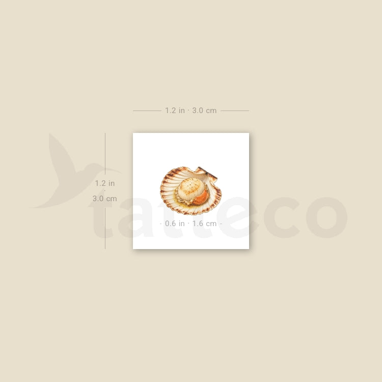 Watercolor Scallop Temporary Tattoo - Set of 3