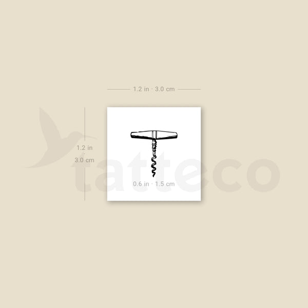 Corkscrew Temporary Tattoo - Set of 3