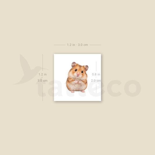 Watercolor Hamster Temporary Tattoo - Set of 3