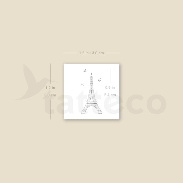 Little Eiffel Tower By Stefano Mazza Temporary Tattoo - Set of 3