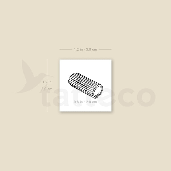 Rigatoni Pasta Temporary Tattoo - Set of 3