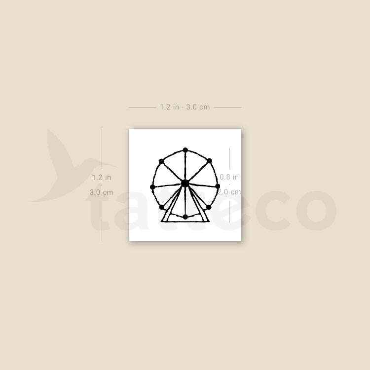 Ferris Wheel Temporary Tattoo - Set of 3