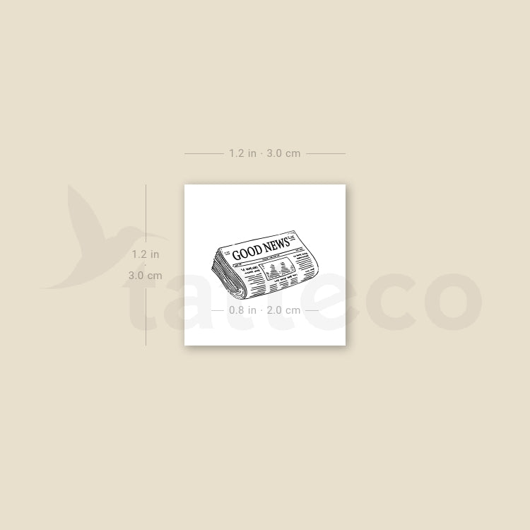 Newspaper Temporary Tattoo - Set of 3