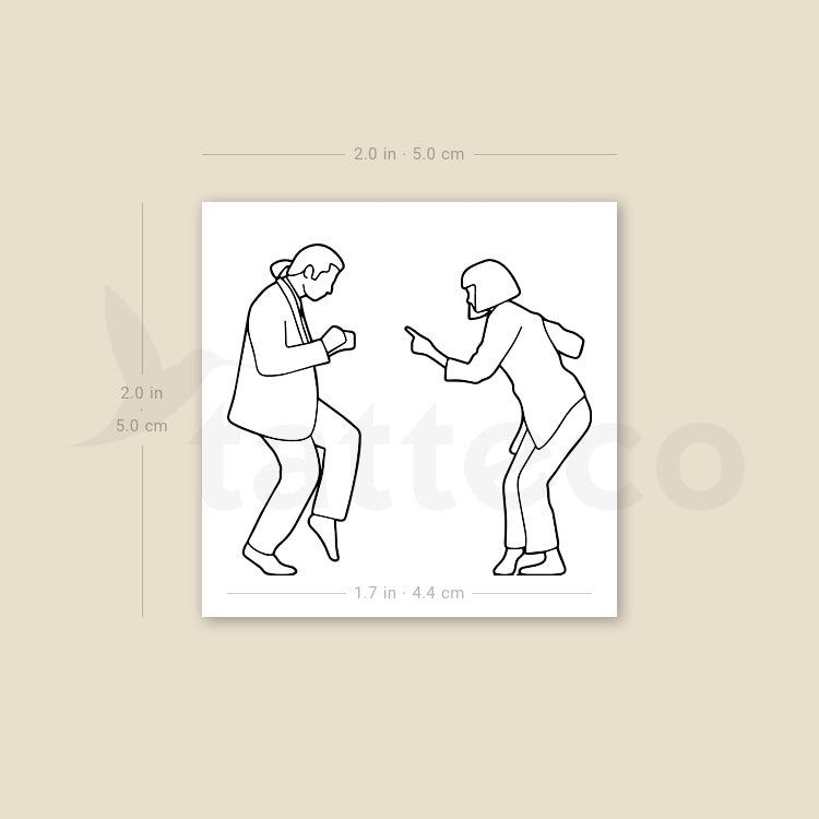 Mia Wallace And Vincent Vega Twist Contest Temporary Tattoo - Set of 3