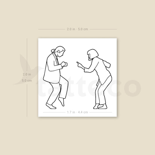 Mia Wallace And Vincent Vega Twist Contest Temporary Tattoo - Set of 3