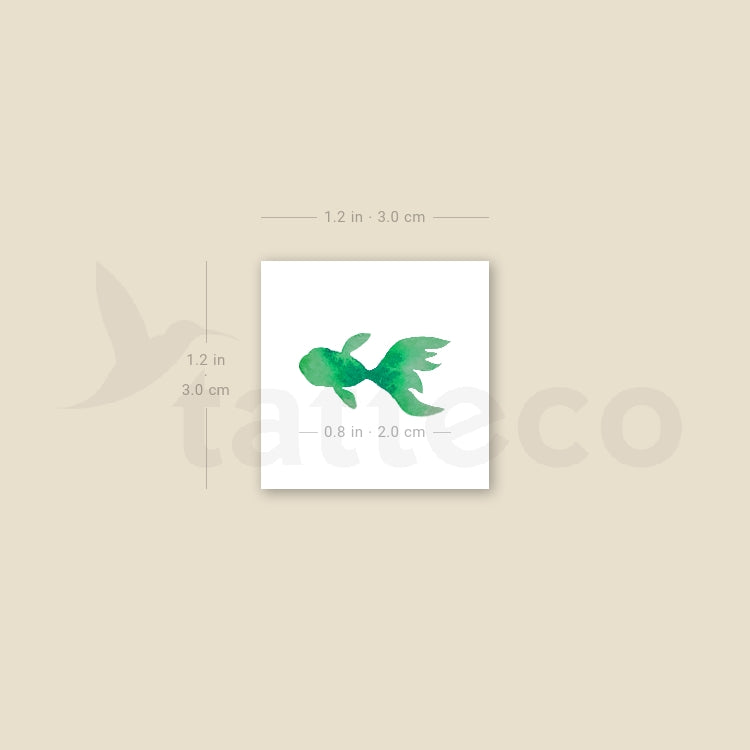 Green Fish Temporary Tattoo - Set of 3