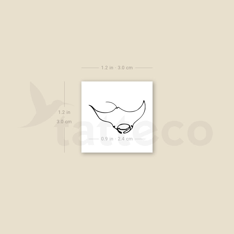 Tatuaje temporal de manta raya - Juego de 3