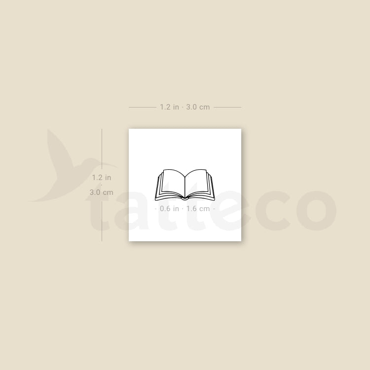 Open Book Temporary Tattoo - Set of 3