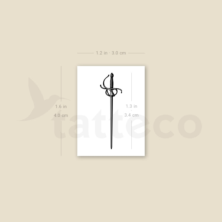 Rapier Temporary Tattoo - Set of 3