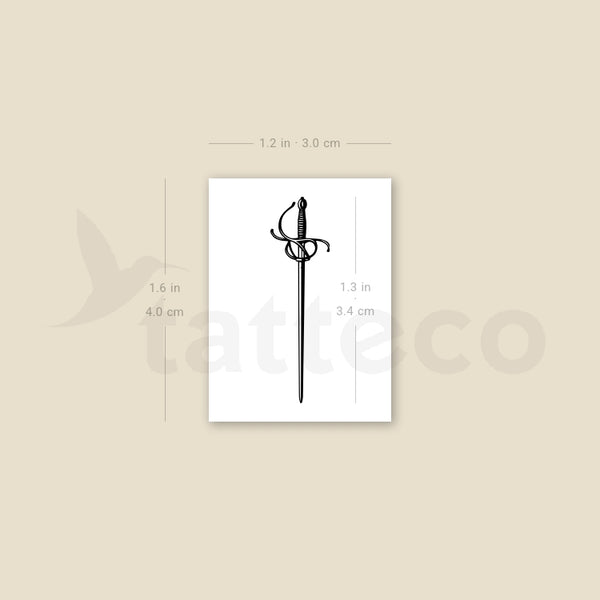 Rapier Temporary Tattoo - Set of 3