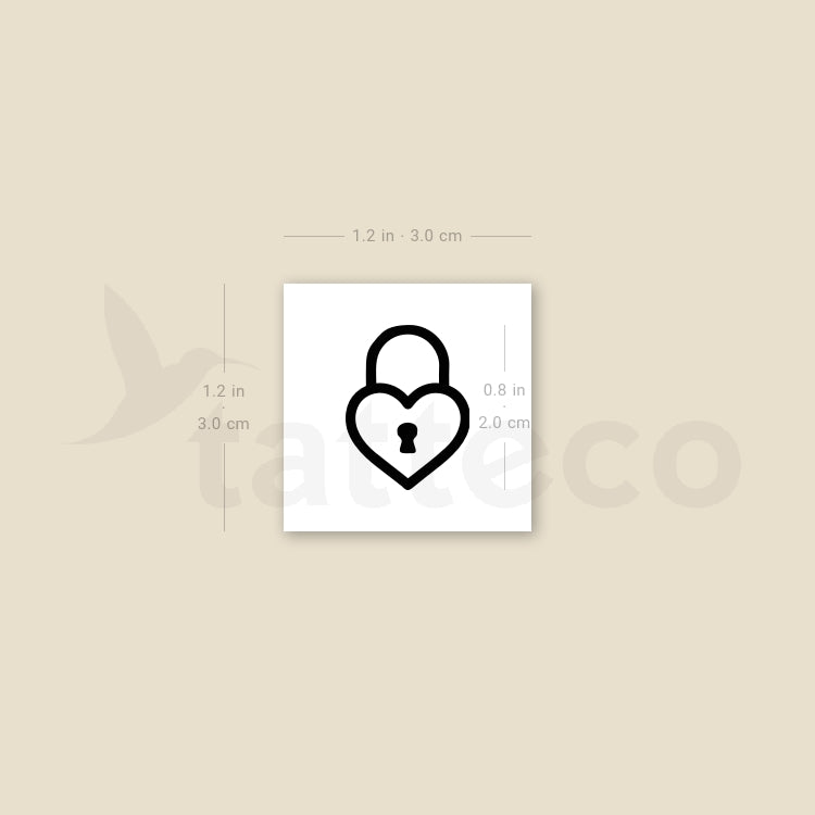 Heart Padlock Temporary Tattoo - Set of 3