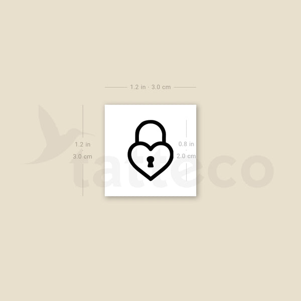 Heart Padlock Temporary Tattoo - Set of 3