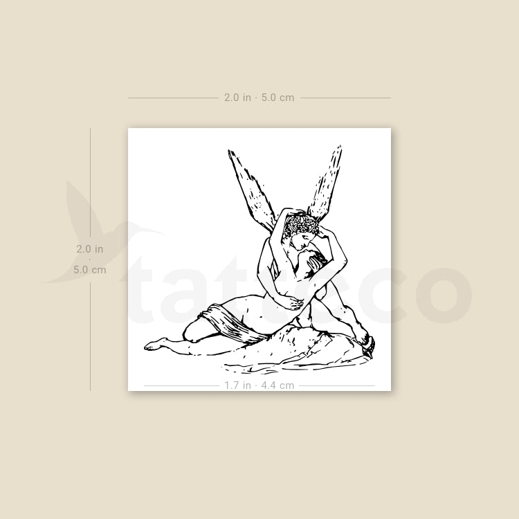 Psyche Revived By Cupid's Kiss Temporary Tattoo - Set of 3