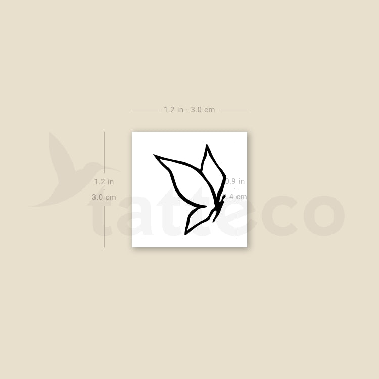 Tatuaje temporal minimalista de mariposa voladora (juego de 3)