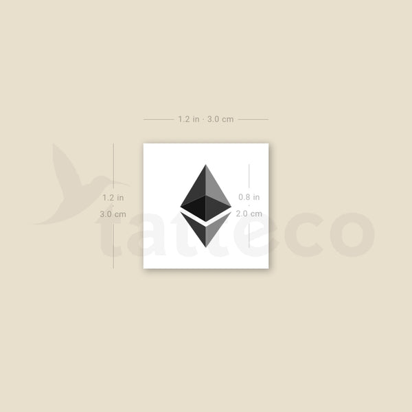 Ethereum Logo Temporary Tattoo - Set of 3