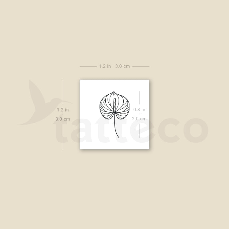 Anthurium Temporary Tattoo - Set of 3