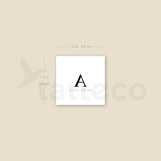 Uppercase Alpha Temporary Tattoo - Set of 3