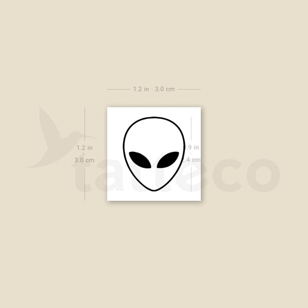 Alien Head Temporary Tattoo - Set of 3