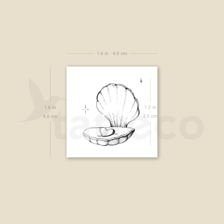 Scallop By Stefano Mazza Temporary Tattoo - Set of 3