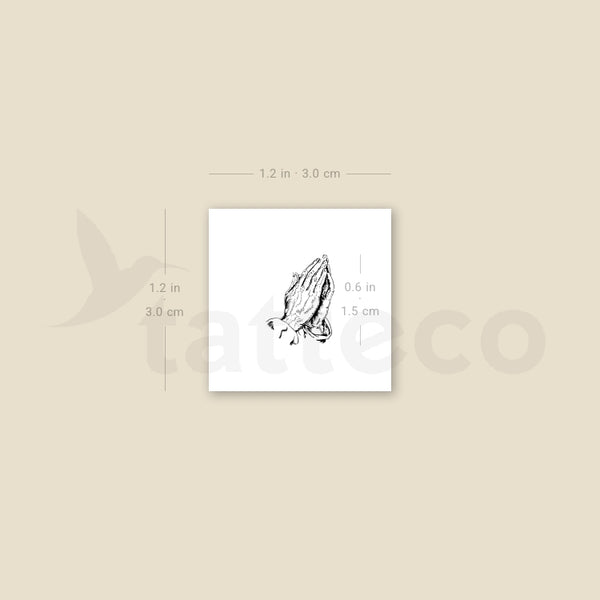 Little Praying Hands Temporary Tattoo - Set of 3