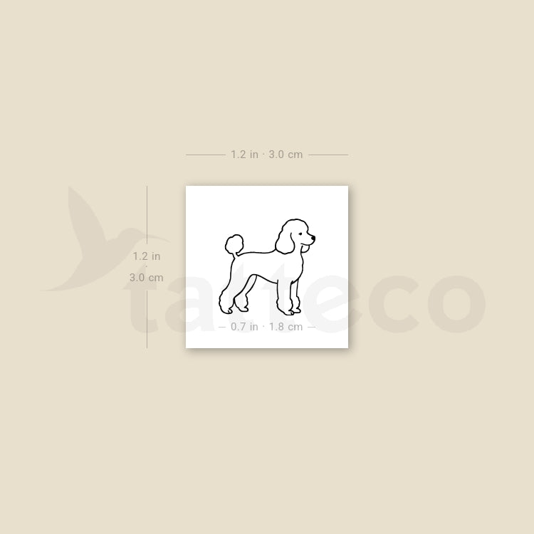 Little Poodle Temporary Tattoo - Set of 3